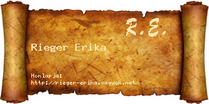 Rieger Erika névjegykártya
